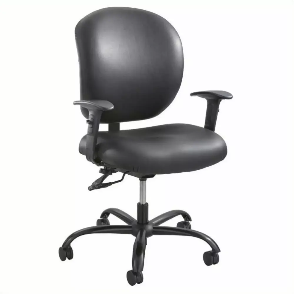 Scranton & Co Contemporary Black Vinyl Task Office Chair Ergonomic Support