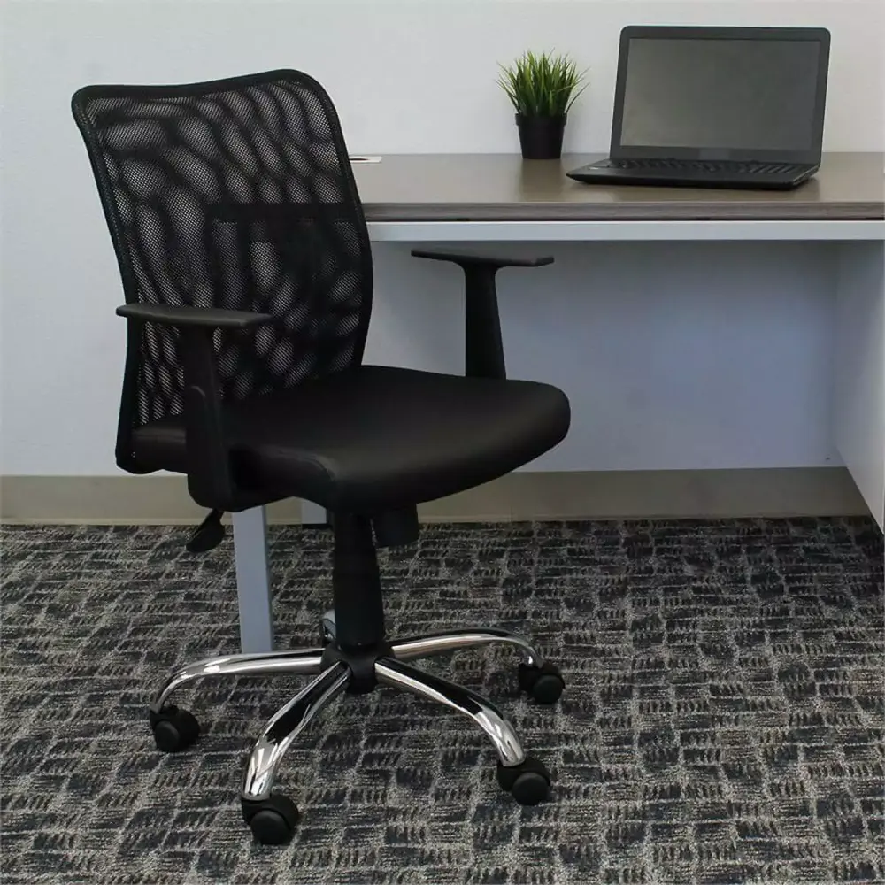 Scranton & Co Mesh Back Swivel Task Chair Black