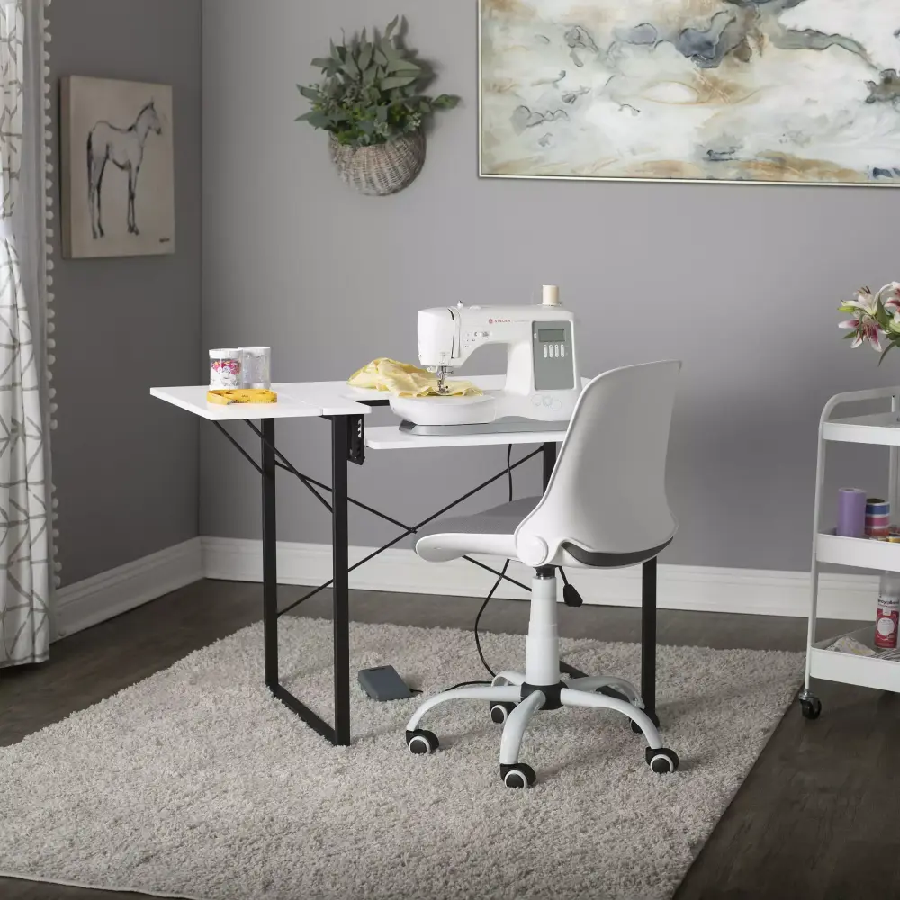 Studio Designs White Modern Swivel Folding Back Office Task Chair