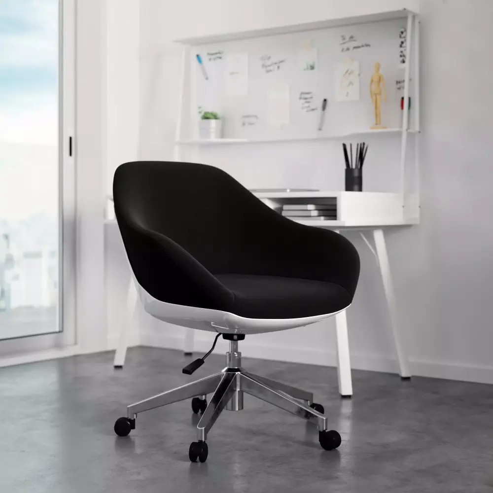 Techni Mobili Black Adjustable Height Home Office Upholstered Task Chair