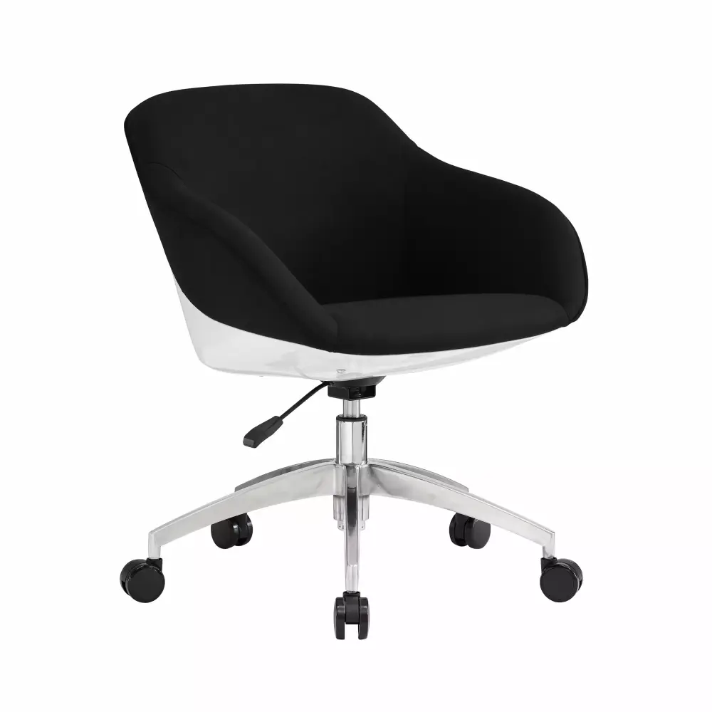 Techni Mobili Black Adjustable Height Home Office Upholstered Task Chair
