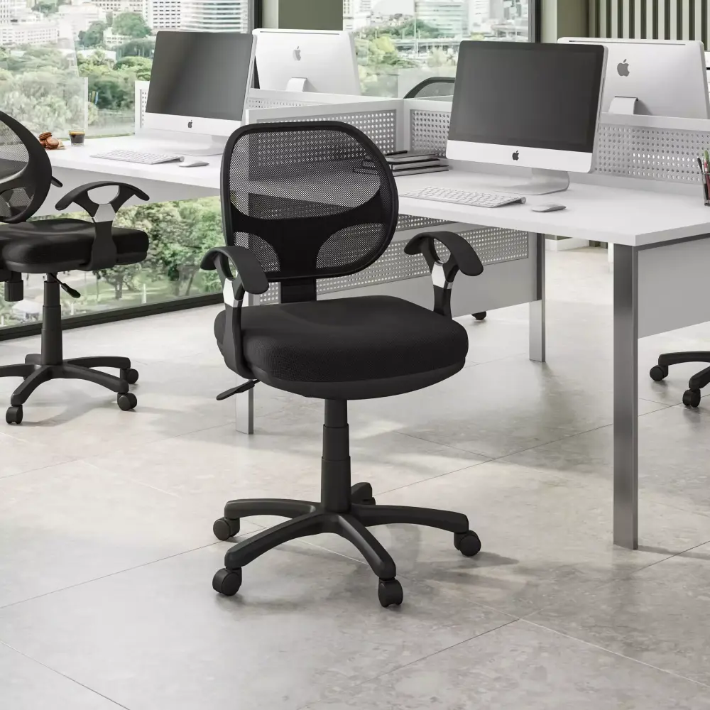 Techni Mobili Midback Mesh Task Office Chair Black RTA-0097M-BK