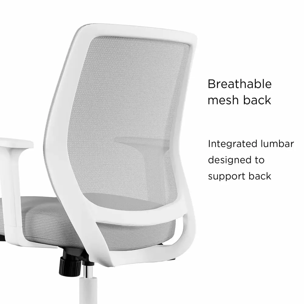 Union & Scale Essentials Mesh Back Fabric Task Chair Gray 2 Pack WorkLife Brands