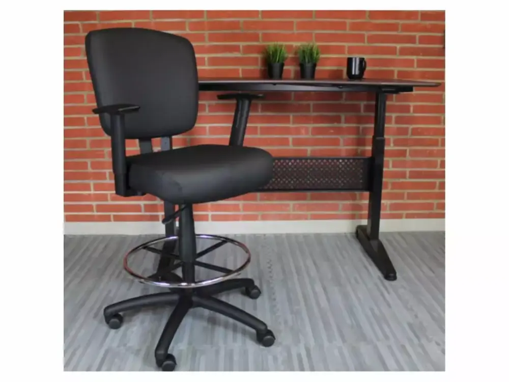Boss Office Products Transitional Black Oversized Task Chair Stool Office or Home