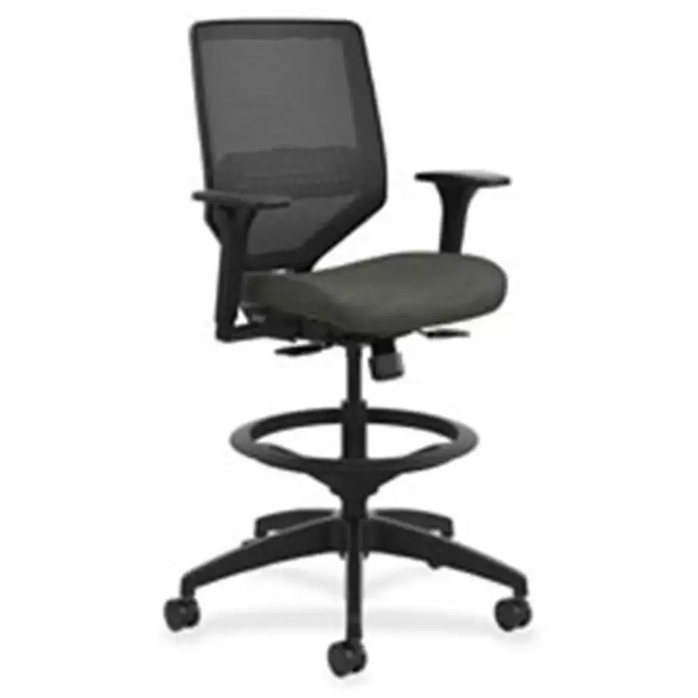 HON Solve Ilira-Stretch Back Task Stool 26.5 Inch Black Adjustable Height