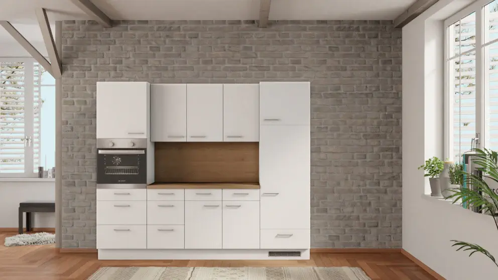 nobilia kitchen Bornheim 255 cm white order cheap oak Provence tea kitchen unit