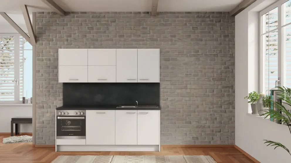 nobilia kitchen Paderborn 210 cm order online concrete slate gray tea kitchen unit