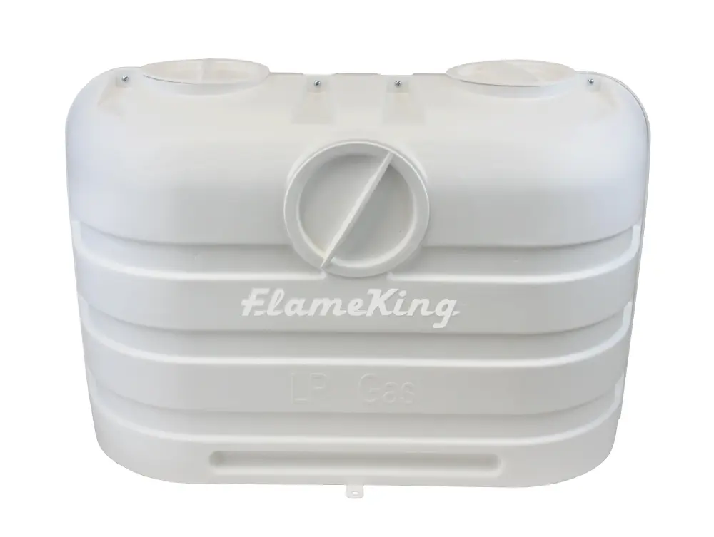 Flame King Dual 20LB LP Propane Tank Light Plastic Heavy Duty Cover Rv Trailer Ivory