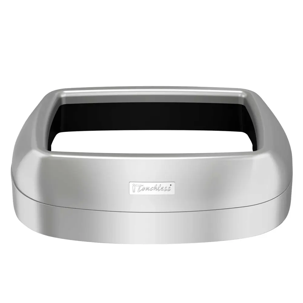 Touchless Kitchen Replacement Lid and Deodorizer Bundle Open Lid Oval Trash Can