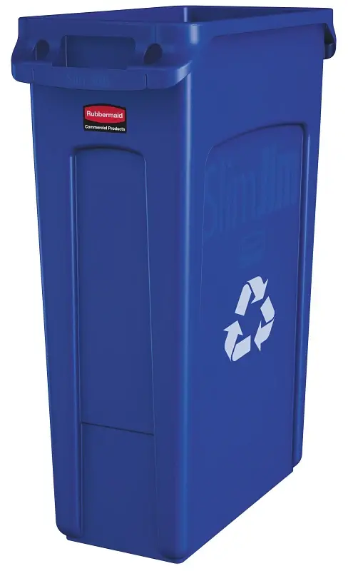 Rubbermaid Lean Jim FG354007BLUE Recycling Container, 23 gal Capacity, Resin, Blue