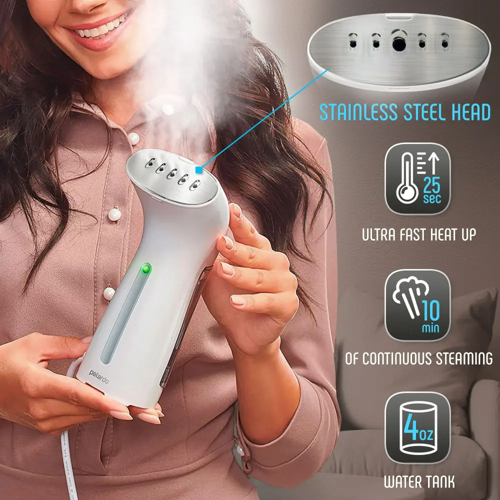 Lightweight Handheld Iron Steamer Clothes Garment Travel Size Strong Portable Compact Mini Small Steam Iron Travel & Home ...
