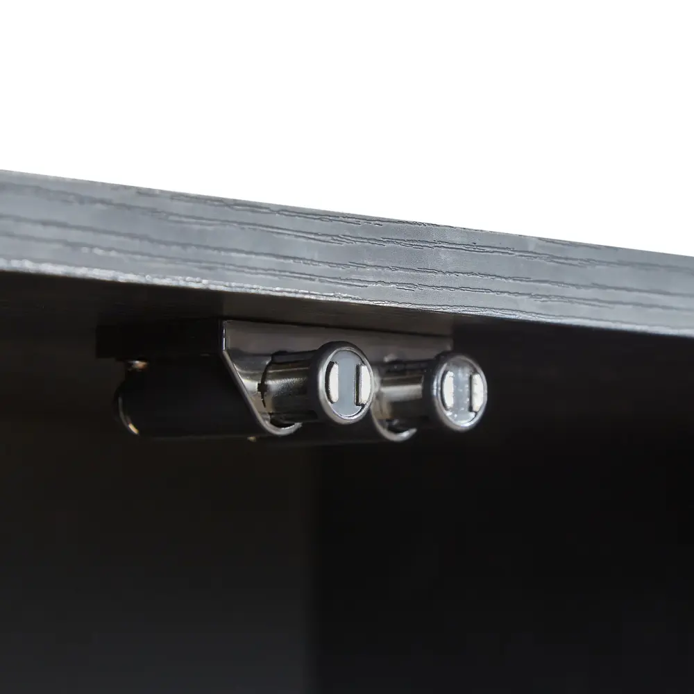 Modern 64" Wavy TV Cabinet LED Lights - Black