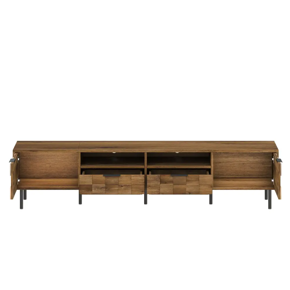 TV Stand 2 Drawers, Media Console Table, Storage Cabinet Cable Management
