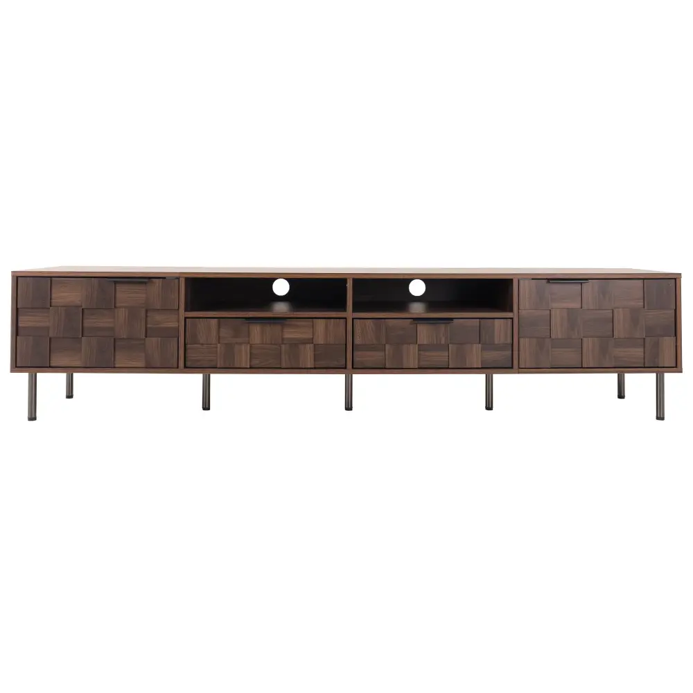 TV Stand 2 Drawers, Media Console Table, Storage Cabinet Cable Management