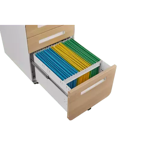 3 Drawer Mobile File Cabinet Under Desk Office Simple Style 5 Wheel Anti-Tilting Steel Black Onuobao