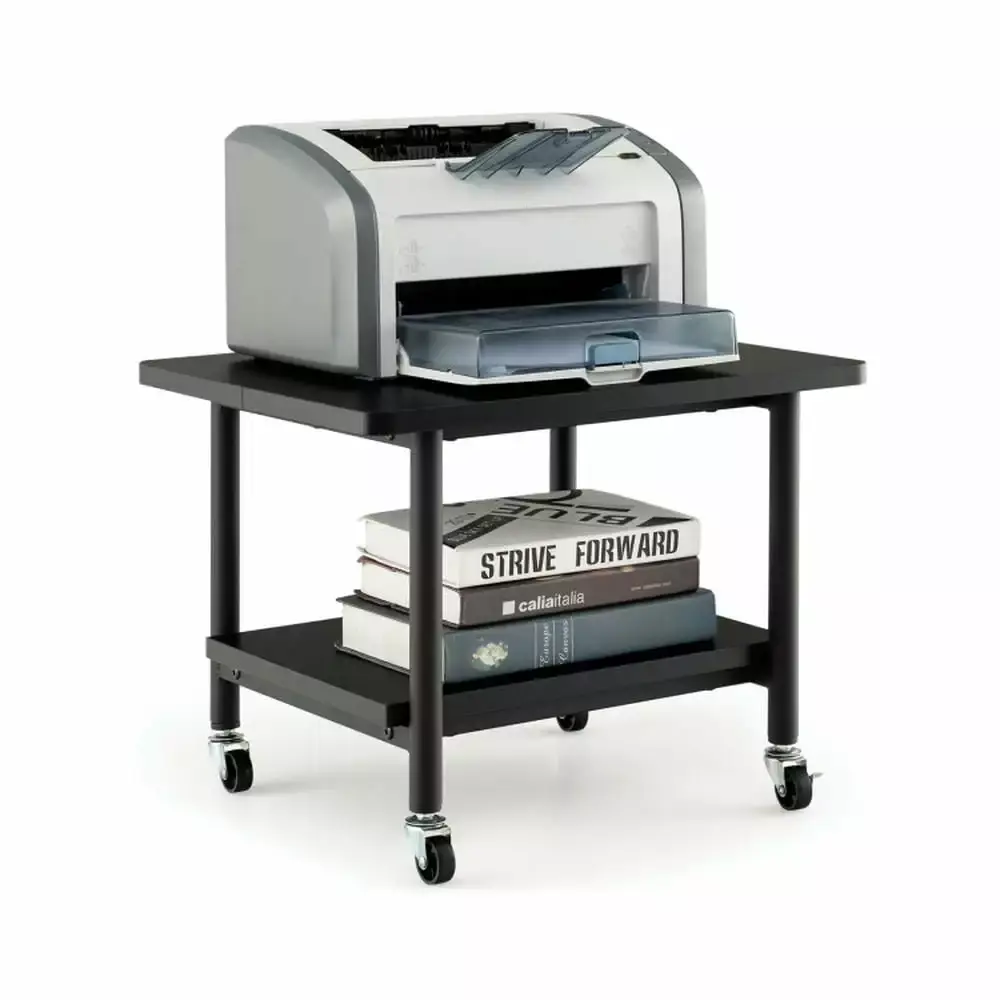 Canddidliike Under Desk Printer Stand 4 Wheels and Locking Mechanism Black Office Furniture Laptop Table Home and Office