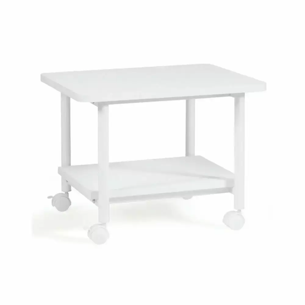 GVN Under Desk Printer Stand 360° Swivel Casters White Office Furniture Computer Table Home and Office