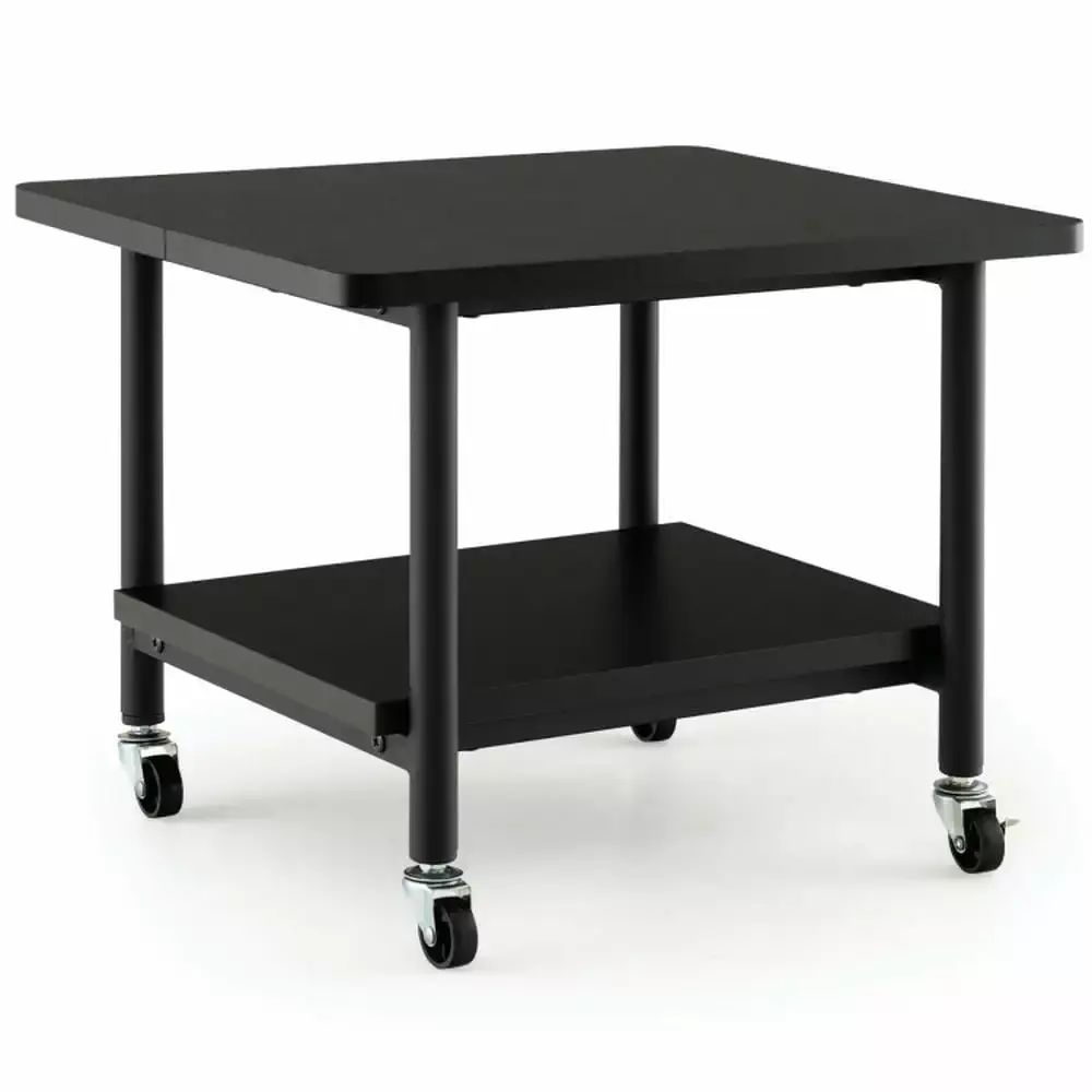GVN Under Desk Printer Stand 4 Wheels and Locking Mechanism Black Office Furniture Computer Table Home and Office