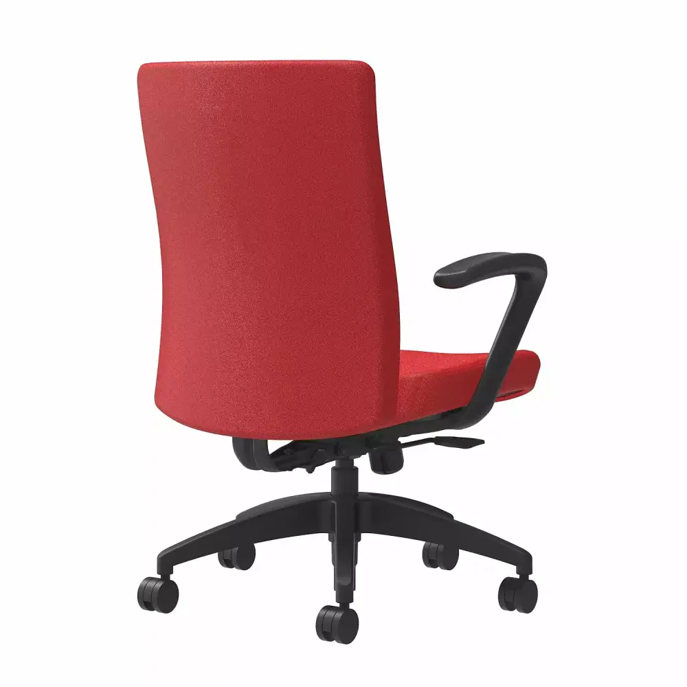 Union & Scale Workplace2.0 Task Chair Upholstered Fixed Arms Cherry Fabric Synchro Tilt