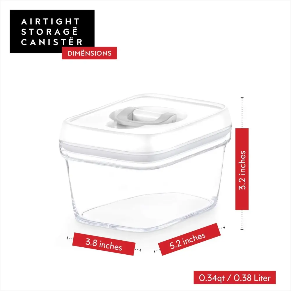 Airtight Food Storage Container - Premium Seal - Pantry Container 0.34 Qt Spices, Candy, Tea, Baking Soda and More, Clear ...