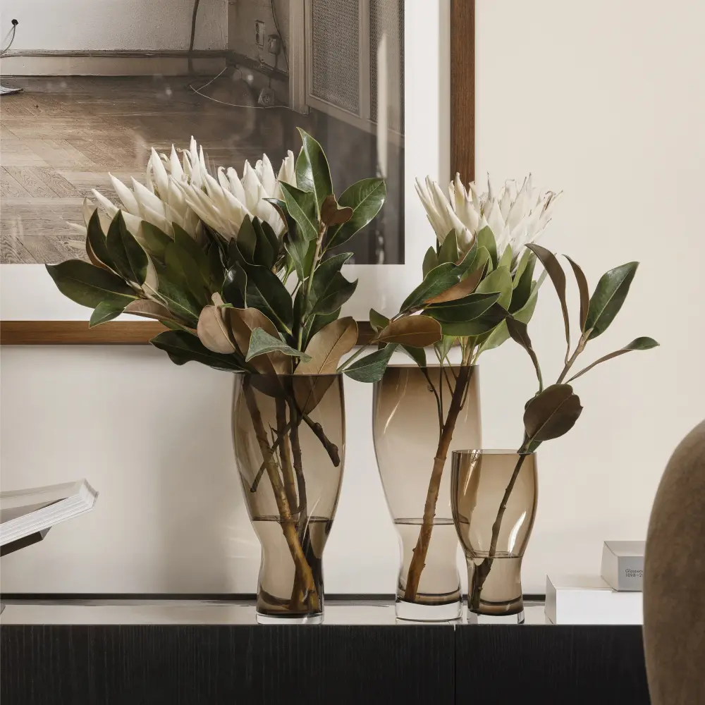 Faux Eucalyptus Squeeze Vase