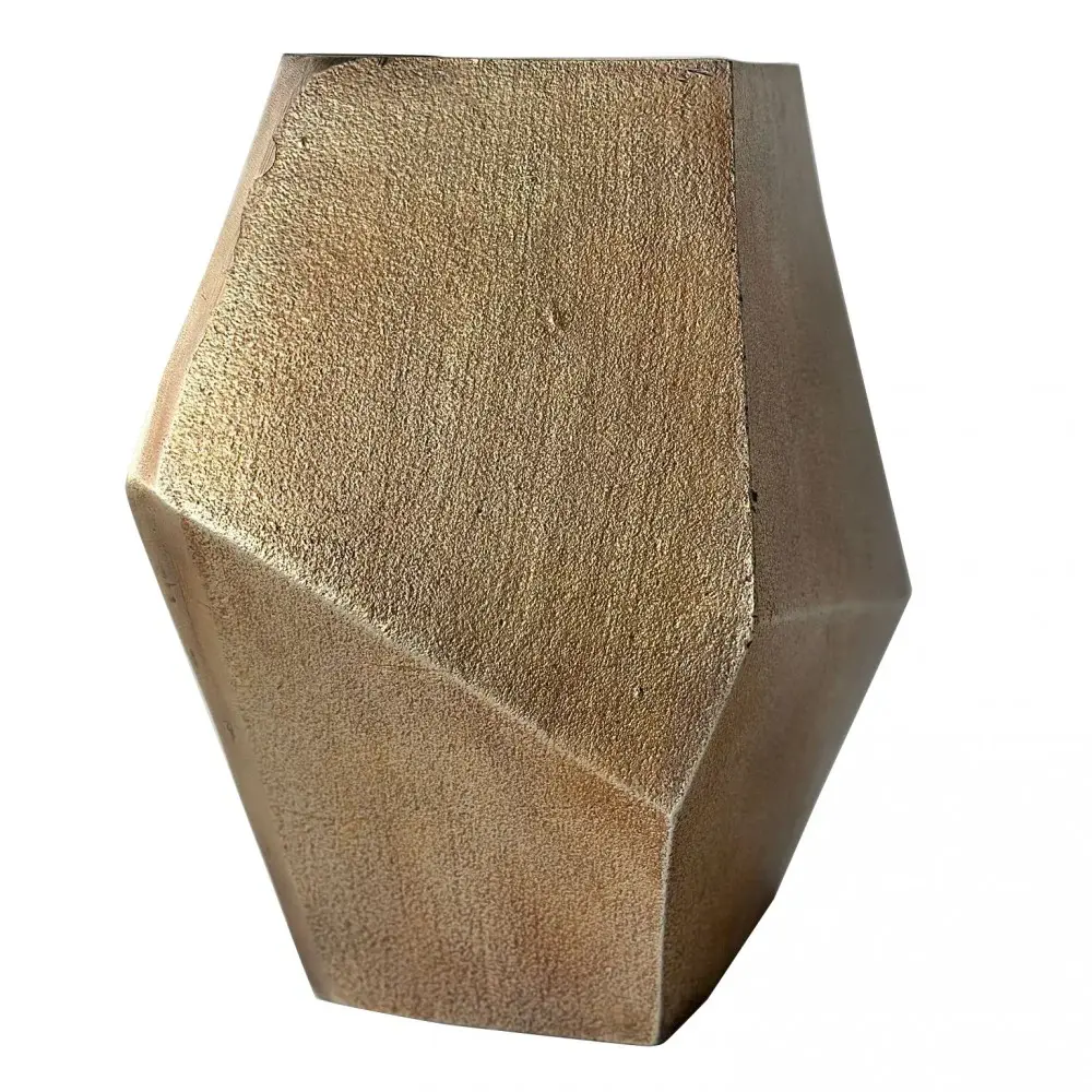 Cast Aluminium Faceted Vase - Antique Warm alloy
