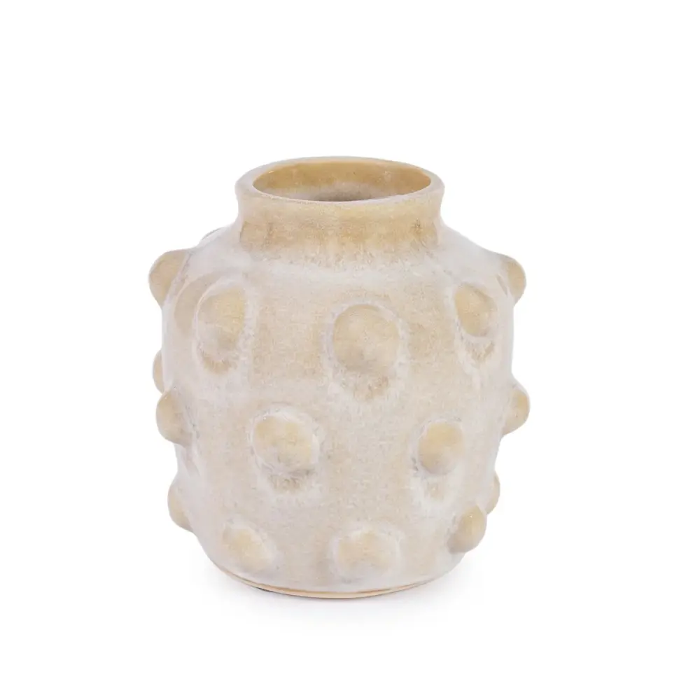 Crackle Glaze Tagus Medium Vase - Cream