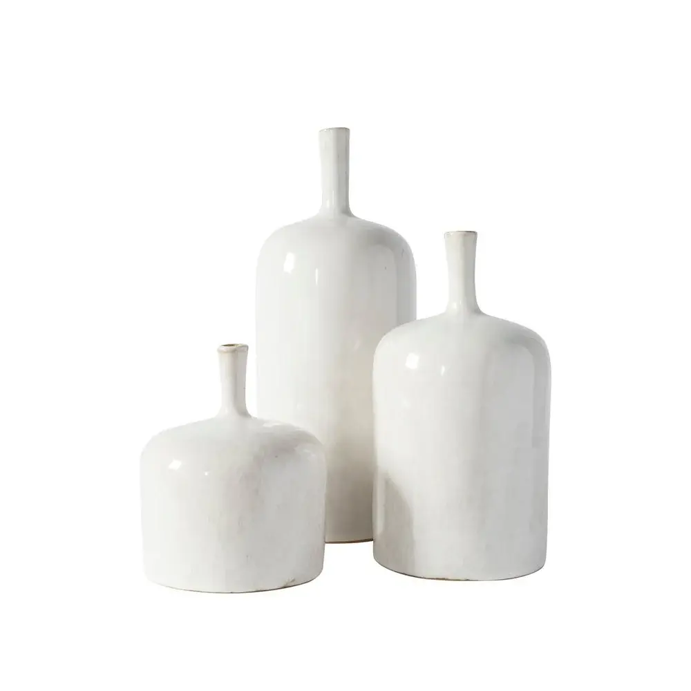 Handcrafted Ceramic Vormark Place 3 Ornamental Vases - Natural