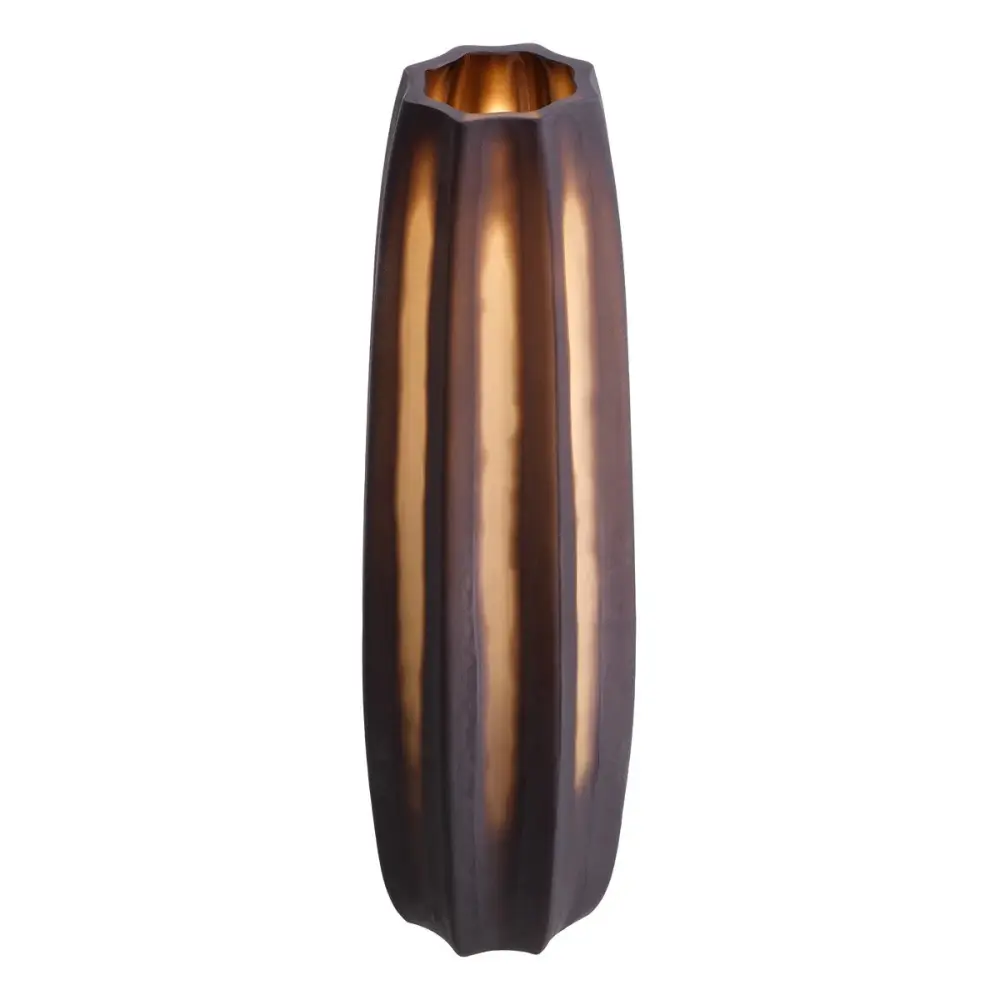 Modern Geometric Tiara Large Vase - Dark Taupe