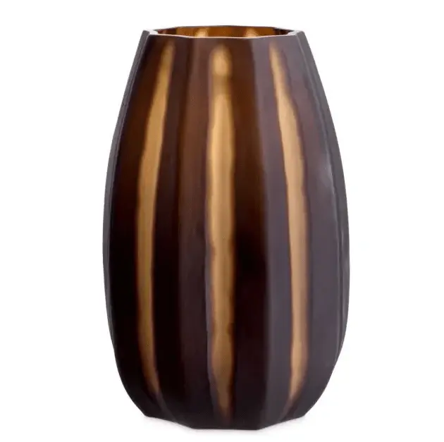 Tiara Small Glass Vase - Cocoa Wooden Bead Accent
