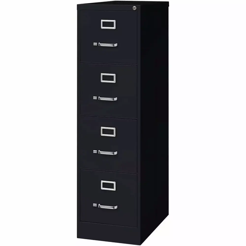 Bowery Hill 25 4-Drawer Metal Letter Width Vertical File Cabinet Black
