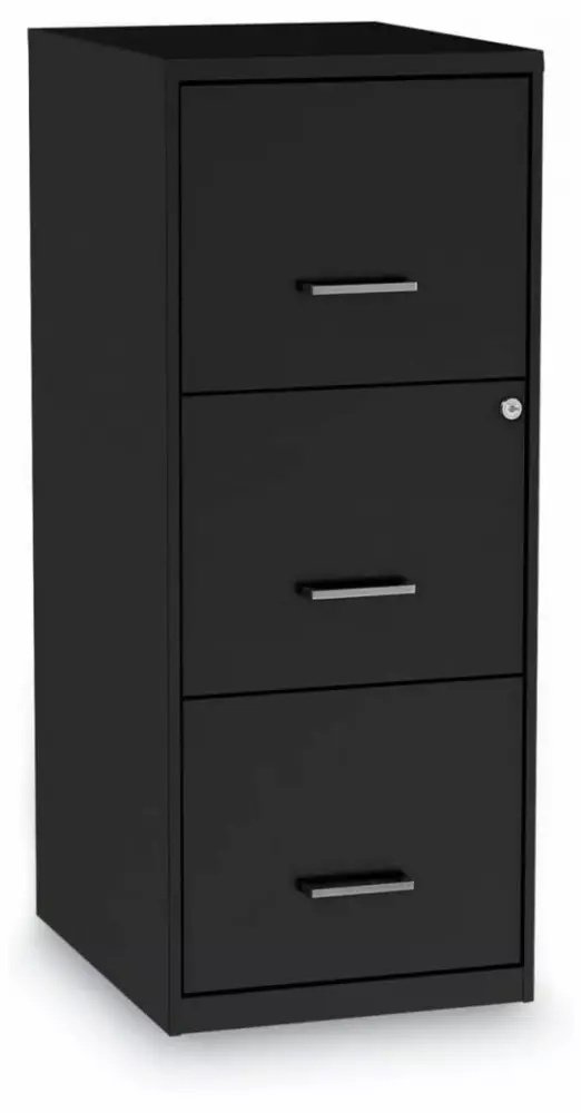 Letter Size 3 Drawers Soho Vertical File Cabinet Black BULYAXIA