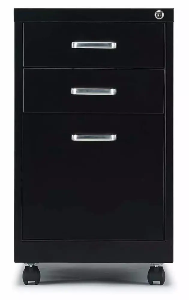 DaiZuY 3-Drawer Vertical File Cabinet Locking Letter Black 19-Inch D Office Storage