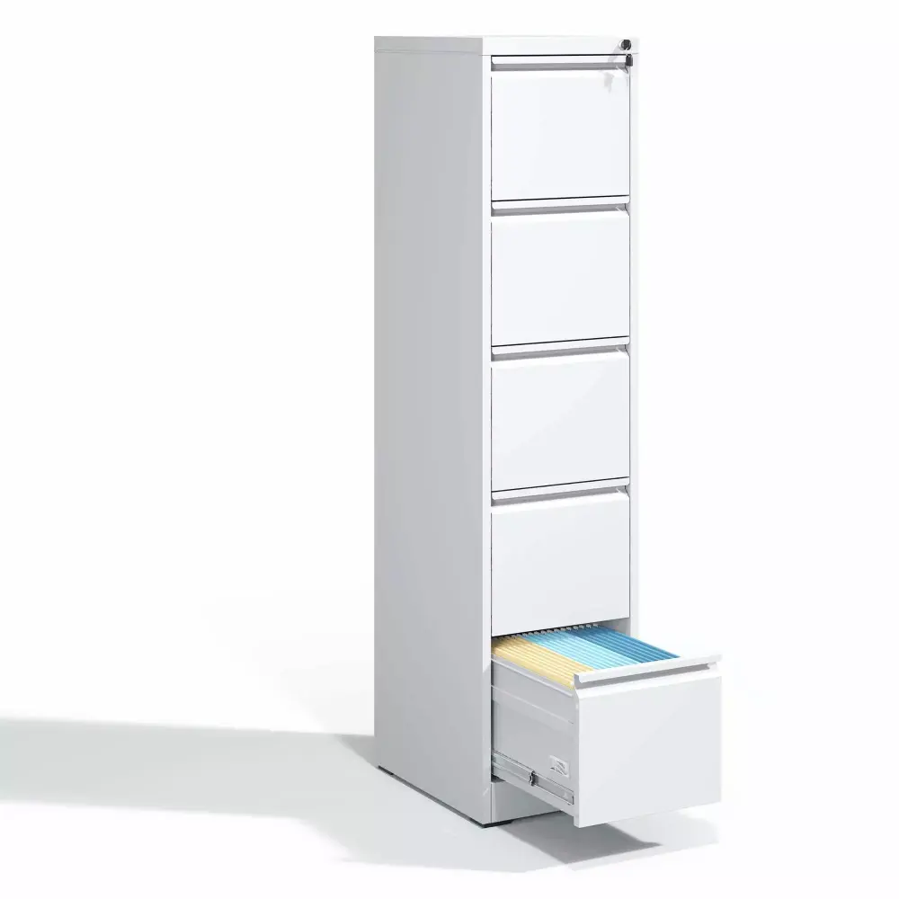 DeeHome 5 Drawer Metal Vertical File Cabinet Lock A4 Legal Letter Size Office Home