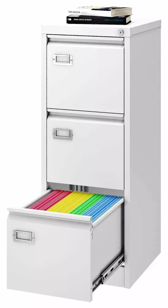 3 Drawer File Cabinet Lock - 18 Deep Metal Filing Cabinet A4/Letter/Legal Files - Assembly Required