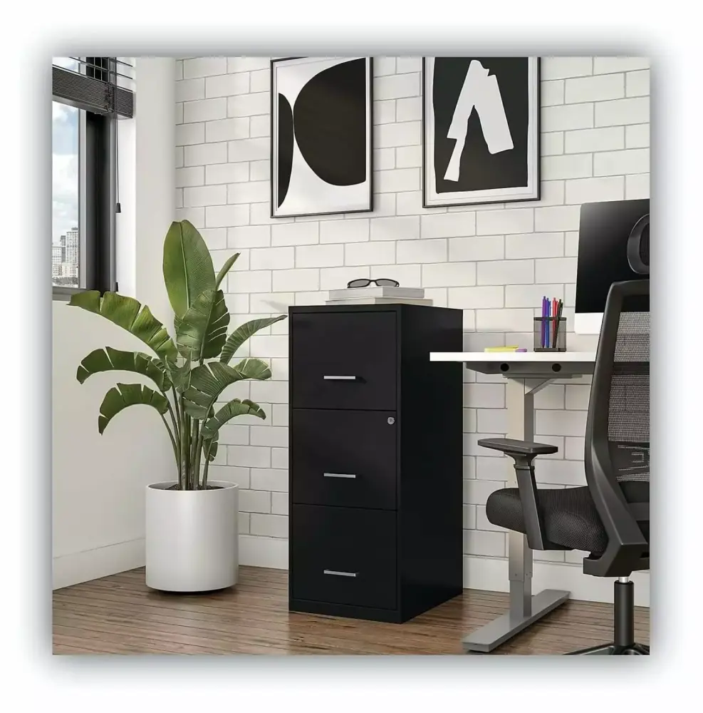 Exlonjet Soho Vertical File Cabinet 3 Drawers Letter Size Black