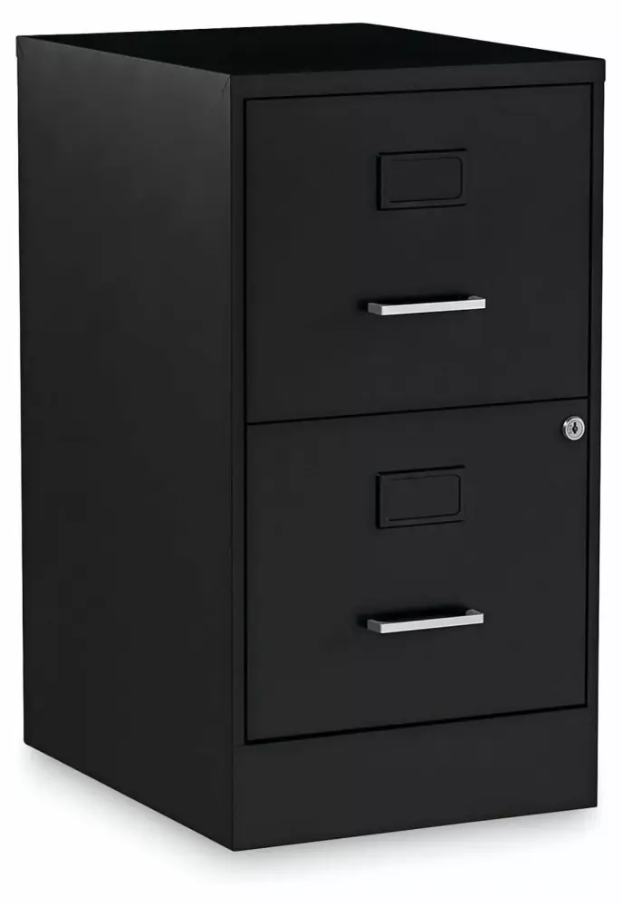 14 x 18 x 24 1 Inch Soho 2 Drawer Vertical Letter File Cabinet Black Office Storage Exlonjet
