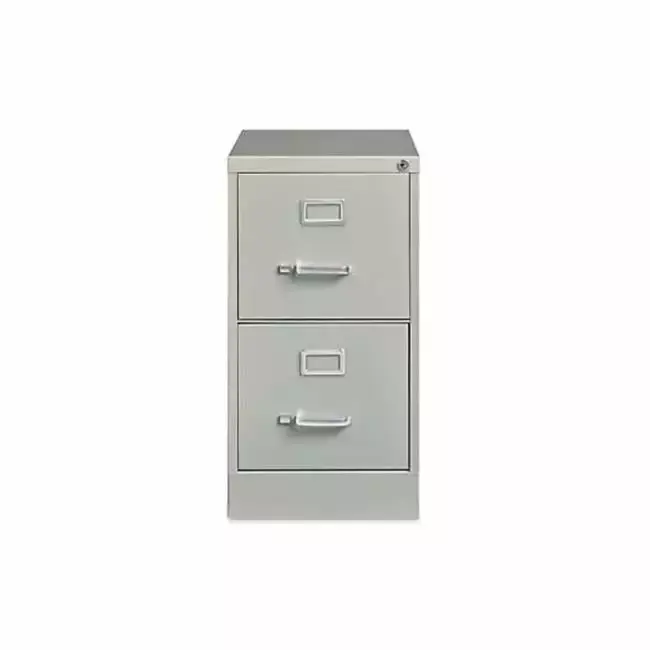 2 Drawer Economy Vertical File Cabinet Letter-Size Light Gray Fine-Line