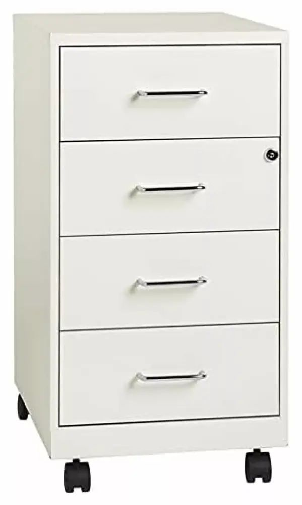 4 Drawer Steel File Cabinet Pearl White Home Office Storage Gexandy
