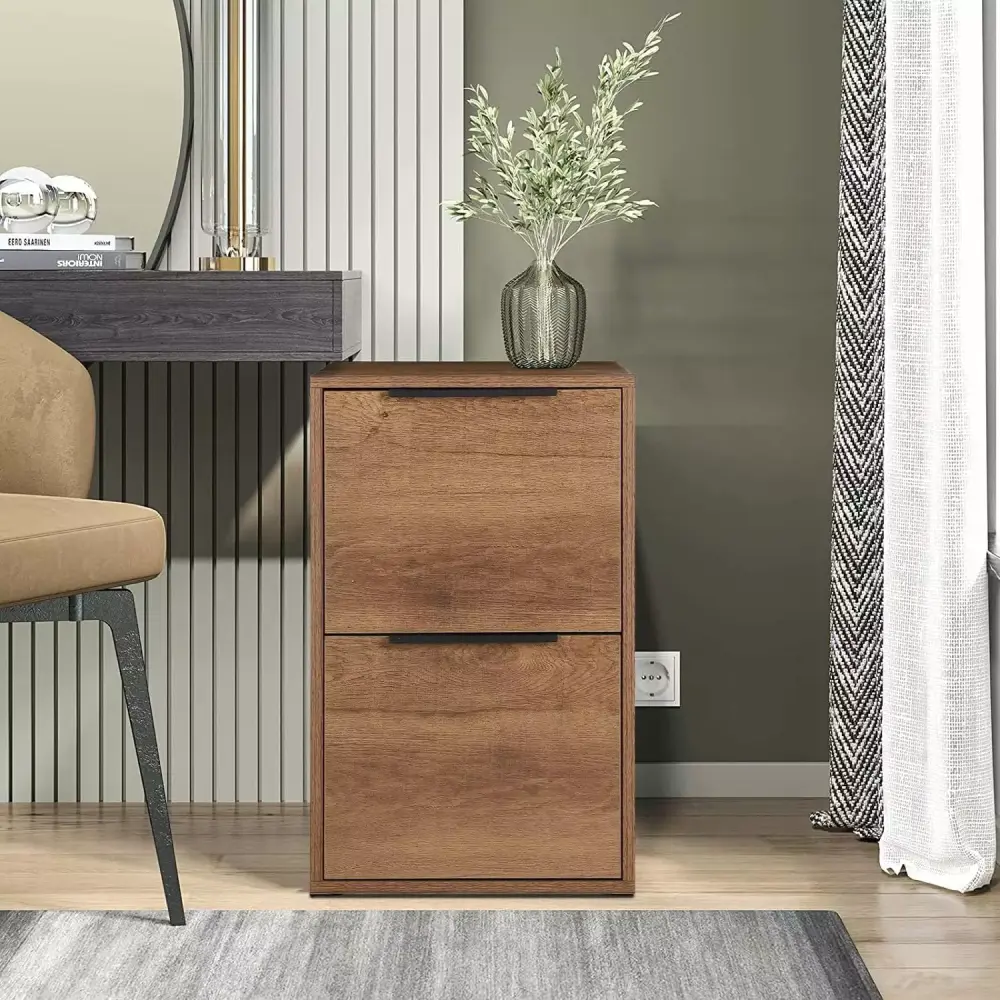 Wood 2 Drawer File Cabinet Wooden Vertical Filing Cabinet Fits Hanging Files Letter Brown Greatmeet