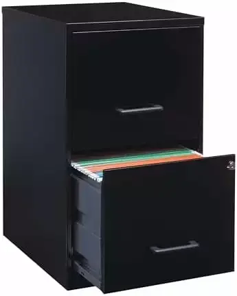 HAOQINGANTE 14341 18 Deep 2-Drawer File Cabinet Black