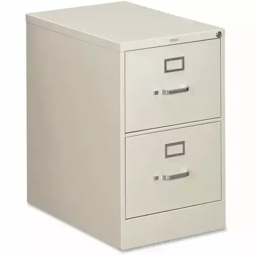 HON 310 Series 2-Drawer Vertical File Cabinet Light Gray Baked Enamel 18.3 x 26.5 x 29