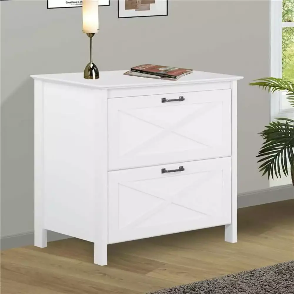 2 Drawer File Cabinet White Letter Size Vertical Filing Cabinet Office KD Etagere