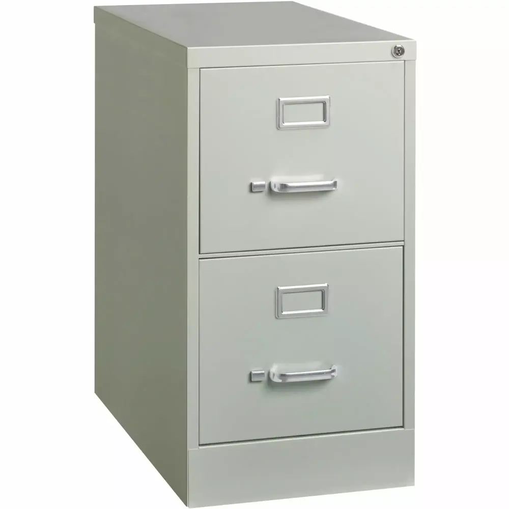 Lorell Vertical File Cabinet 2-Drawer Letter-Size Security Lock 15 x 26.5 x 28.4 Inches Light Gray Steel