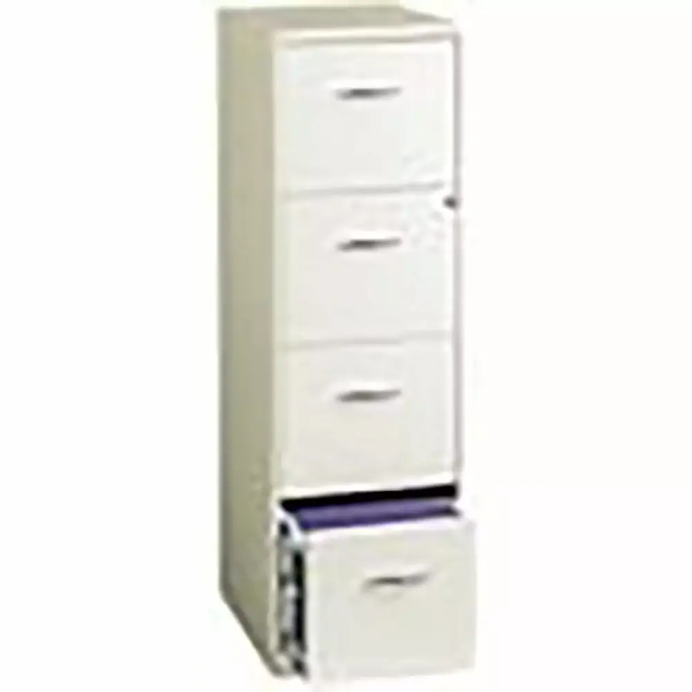 Pemberly Row 18 4-Drawer Traditional Metal File Cabinet White