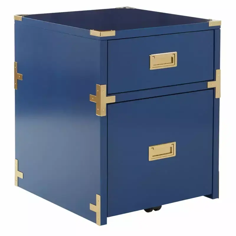 Pemberly Row 2 Drawer File Cabinet Lapis Blue Fully Assembled Office