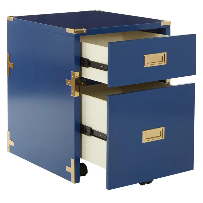 Pemberly Row 2 Drawer File Cabinet Lapis Blue Fully Assembled Office