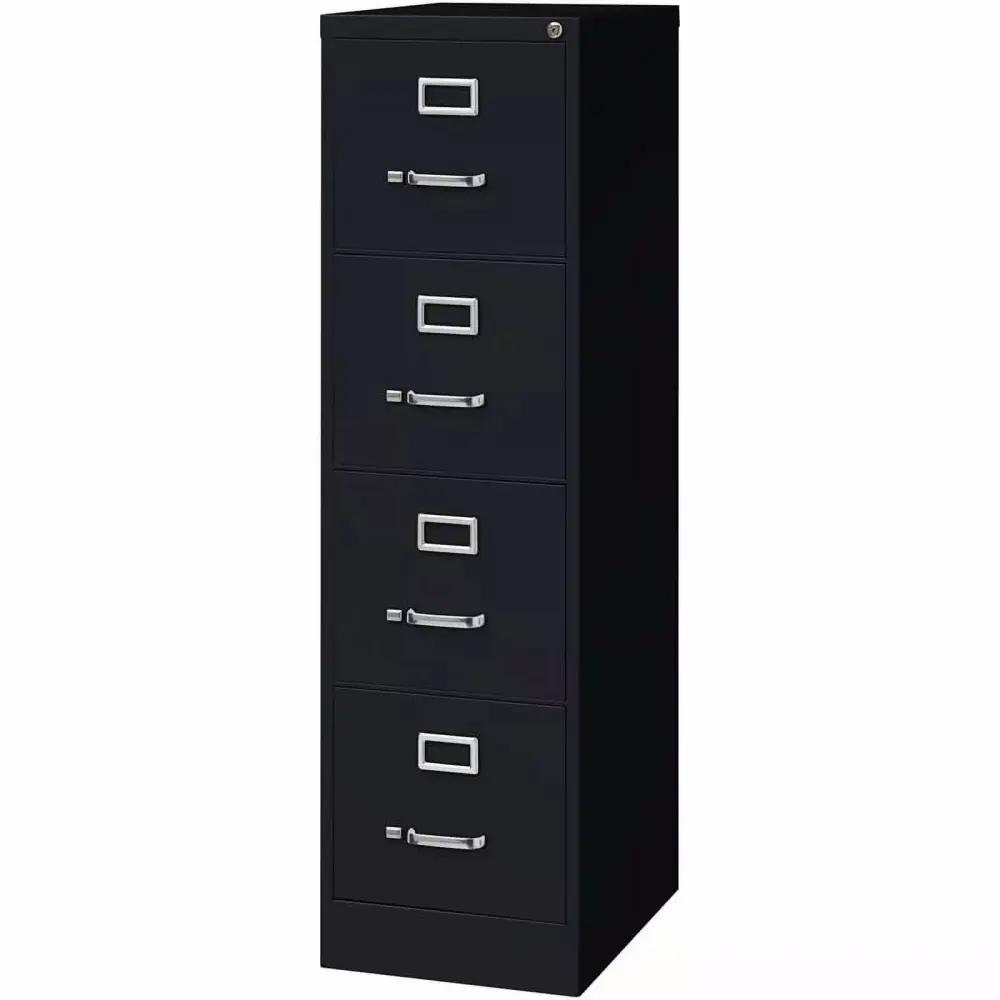 Scranton & Co 22- Deep Metal 4 Drawer Vertical File Cabinet Black Set 2