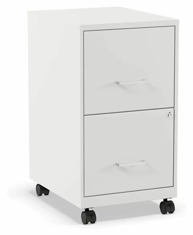 SinYYH 2-Drawer Vertical Mobile File Cabinet Letter Size Pearl White 18-Inch-D