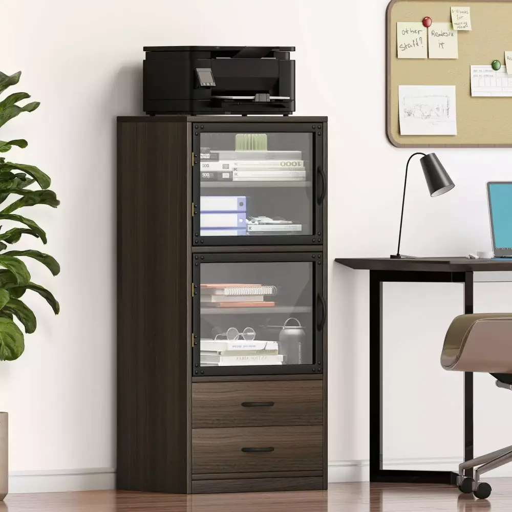 ZGBY Filing Cabinet Printer Stand 2 Drawers Storage Desk Shelf Home Office ZGBY Office Products